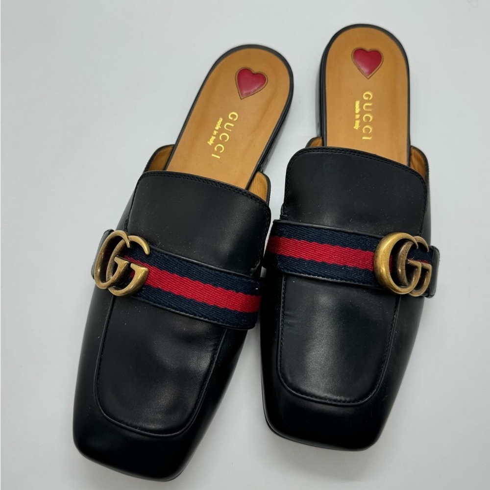 Authentic Classic Gucci Leather Mules